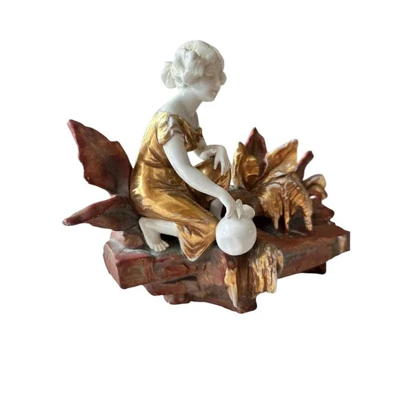Antique Ernst Wahliss Porcelain Centerpiece – Art Nouveau Bisque Figurine
